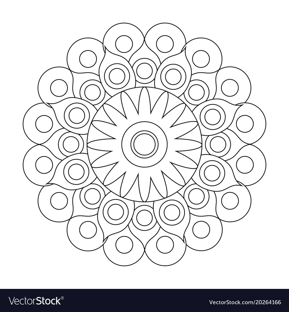 Decorative colorless mandala Royalty Free Vector Image