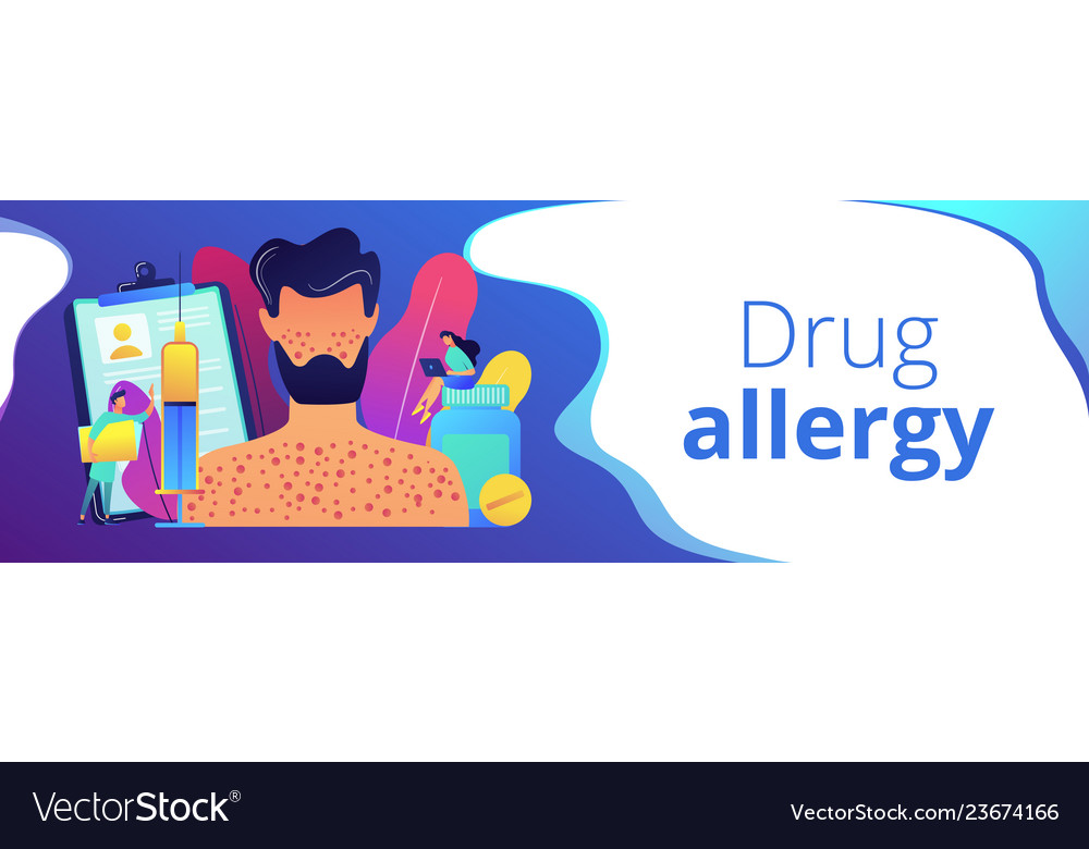 Drug Allergy Concept Banner Header Royalty Free Vector Image