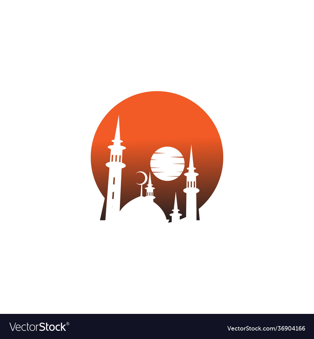 Islamic logo mosque icon design template