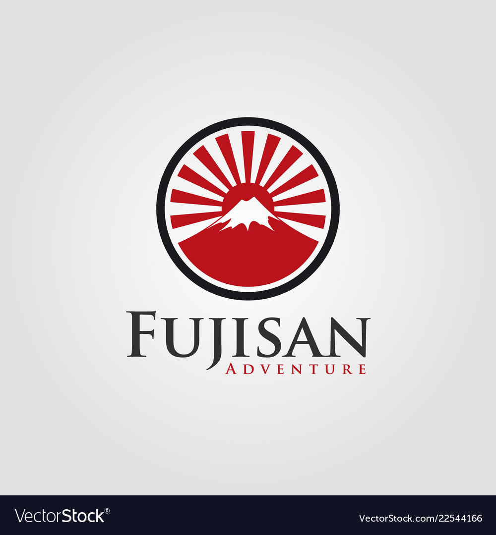 Japanese fujisan logo template Royalty Free Vector Image