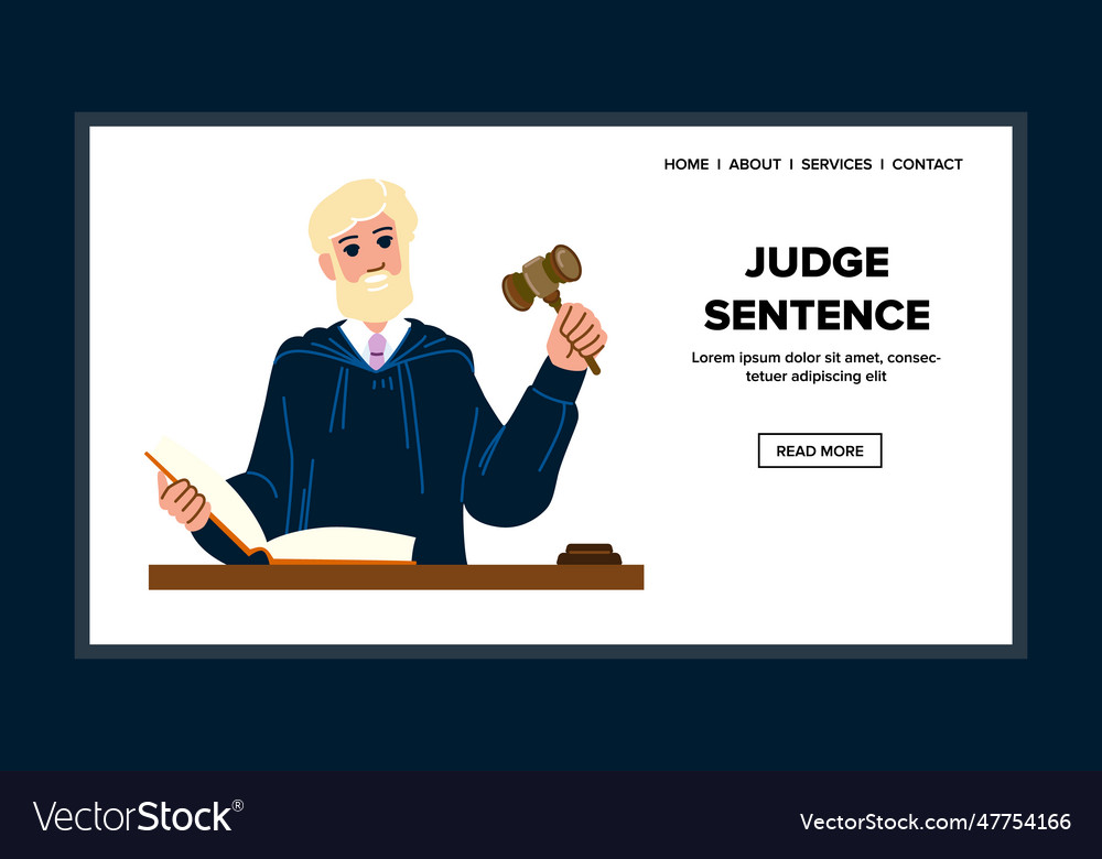 Legal judge sentence Royalty Free Vector Image