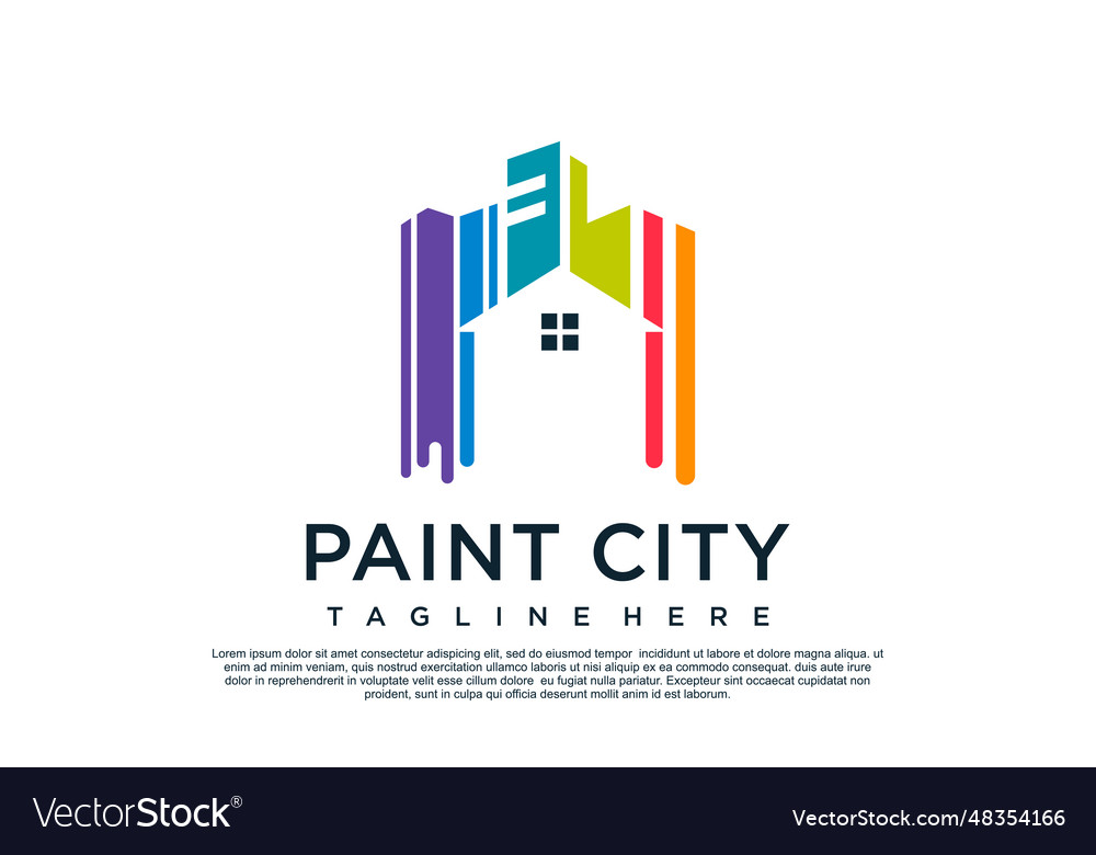 Paint logo design template with creative unique