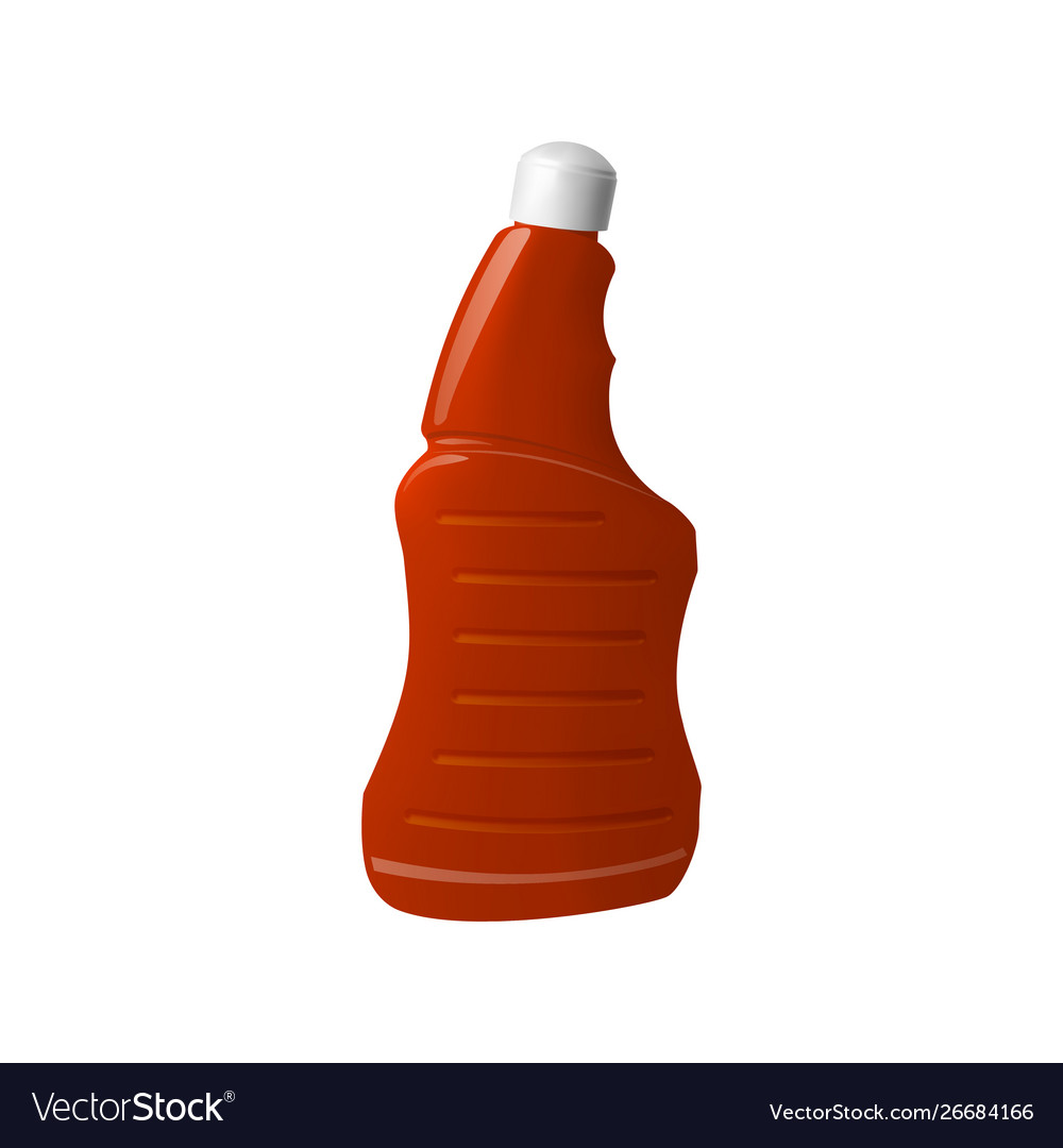 Red plastic bottle with white cap Royalty Free Vector Image