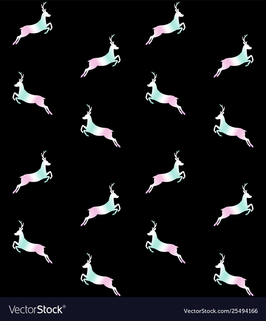 Seamless holographic silhouette deer pattern