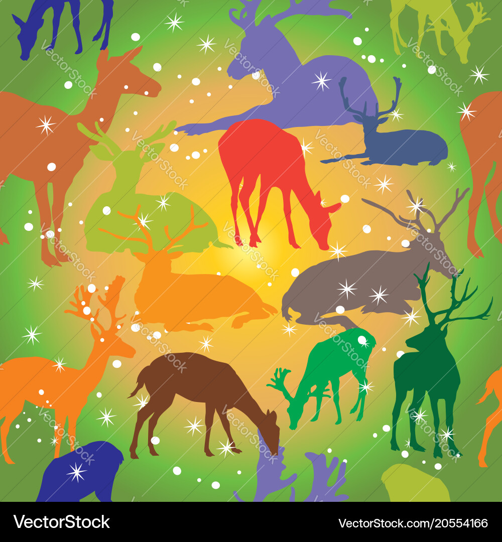 Seamless pattern with deers Royalty Free Vector Image