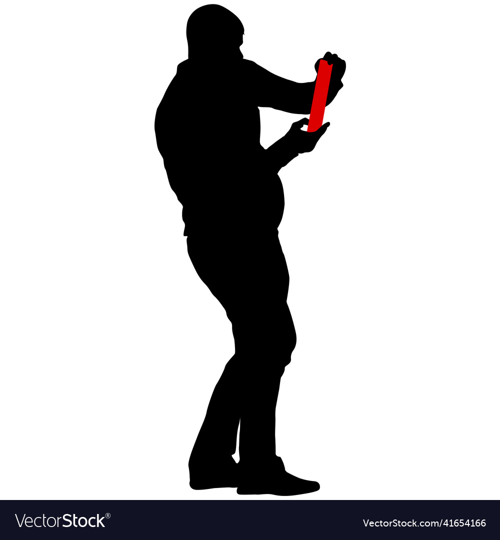 Silhouettes man taking selfie with smartphone