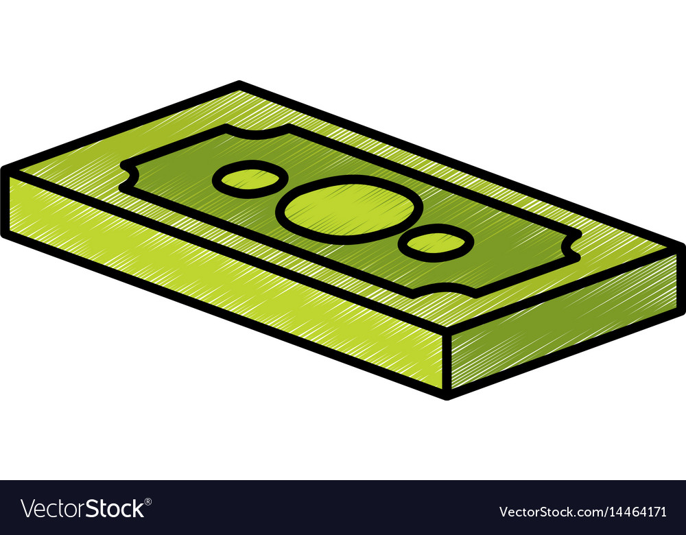 Bills dollars isometrics icon Royalty Free Vector Image