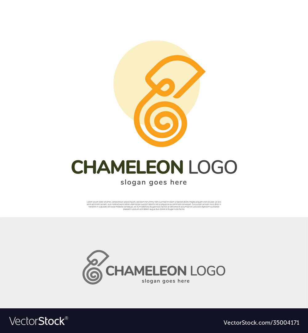 Chameleon reptile animal logo design