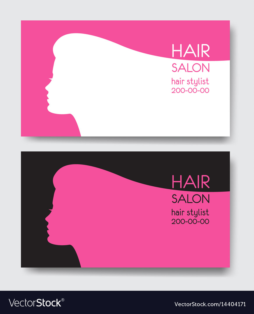 Hair salon business card templates with beautiful