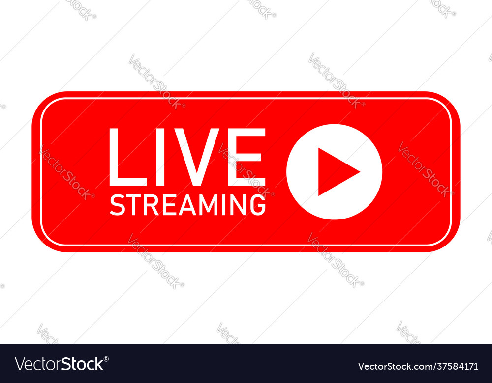 Live streaming icon red symbol and buttons Vector Image