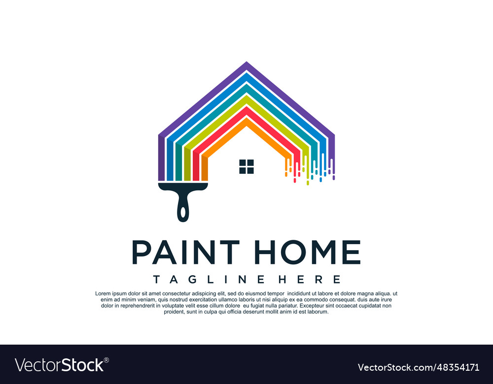 Paint logo design template with creative unique Vector Image