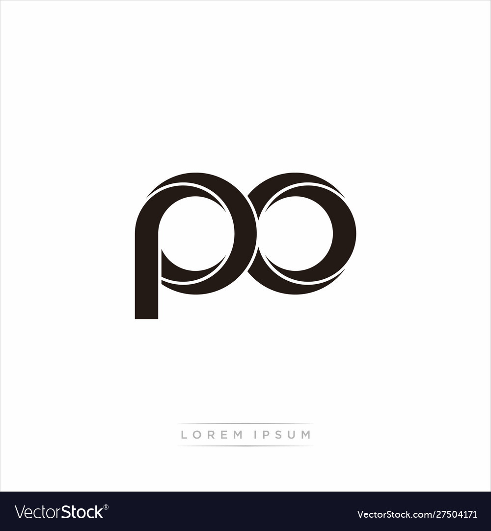 Po initial letter split lowercase modern monogram Vector Image