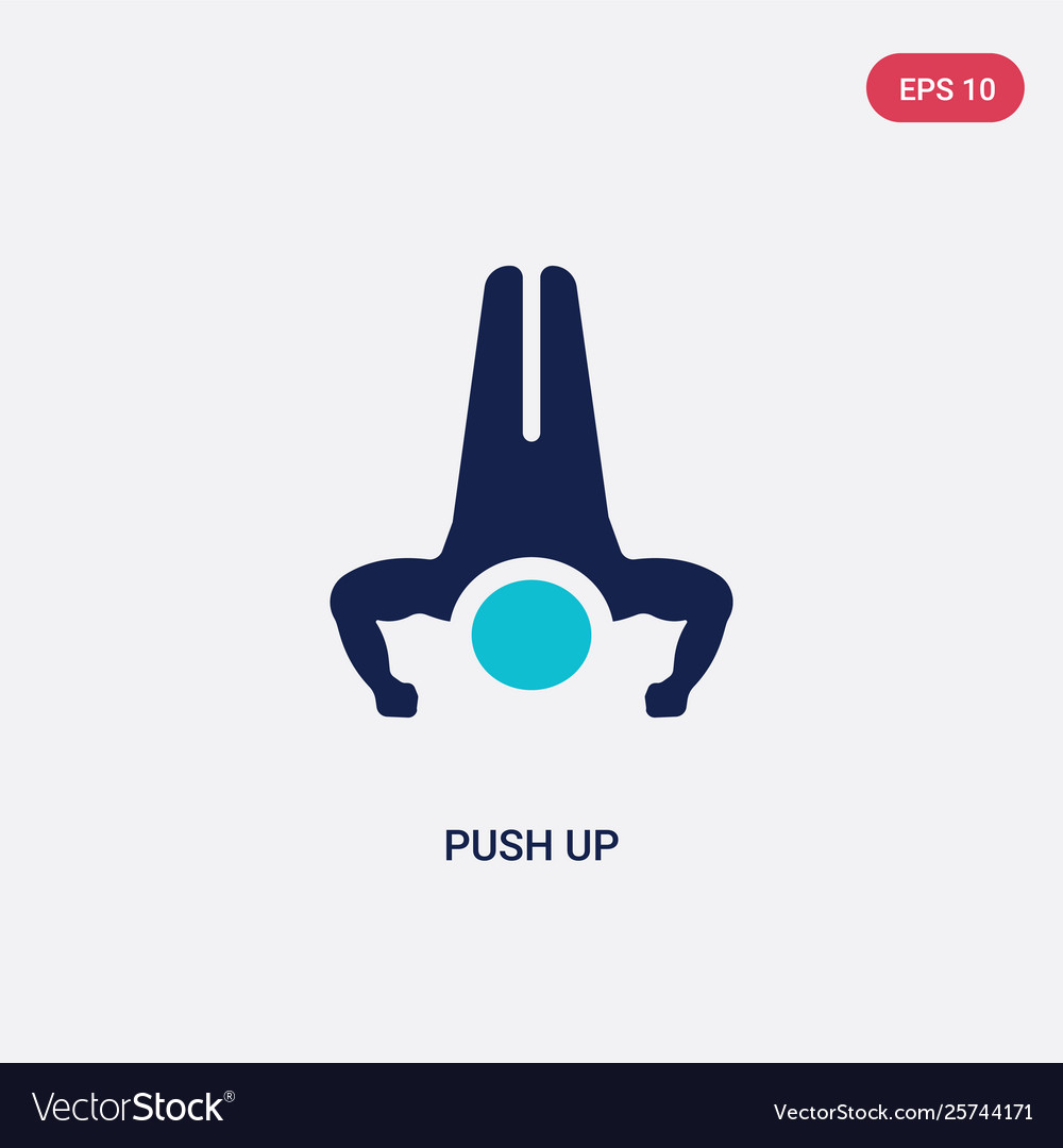 Zwei Farbe Push-up-Symbol von Fitness-Studio und Fitness