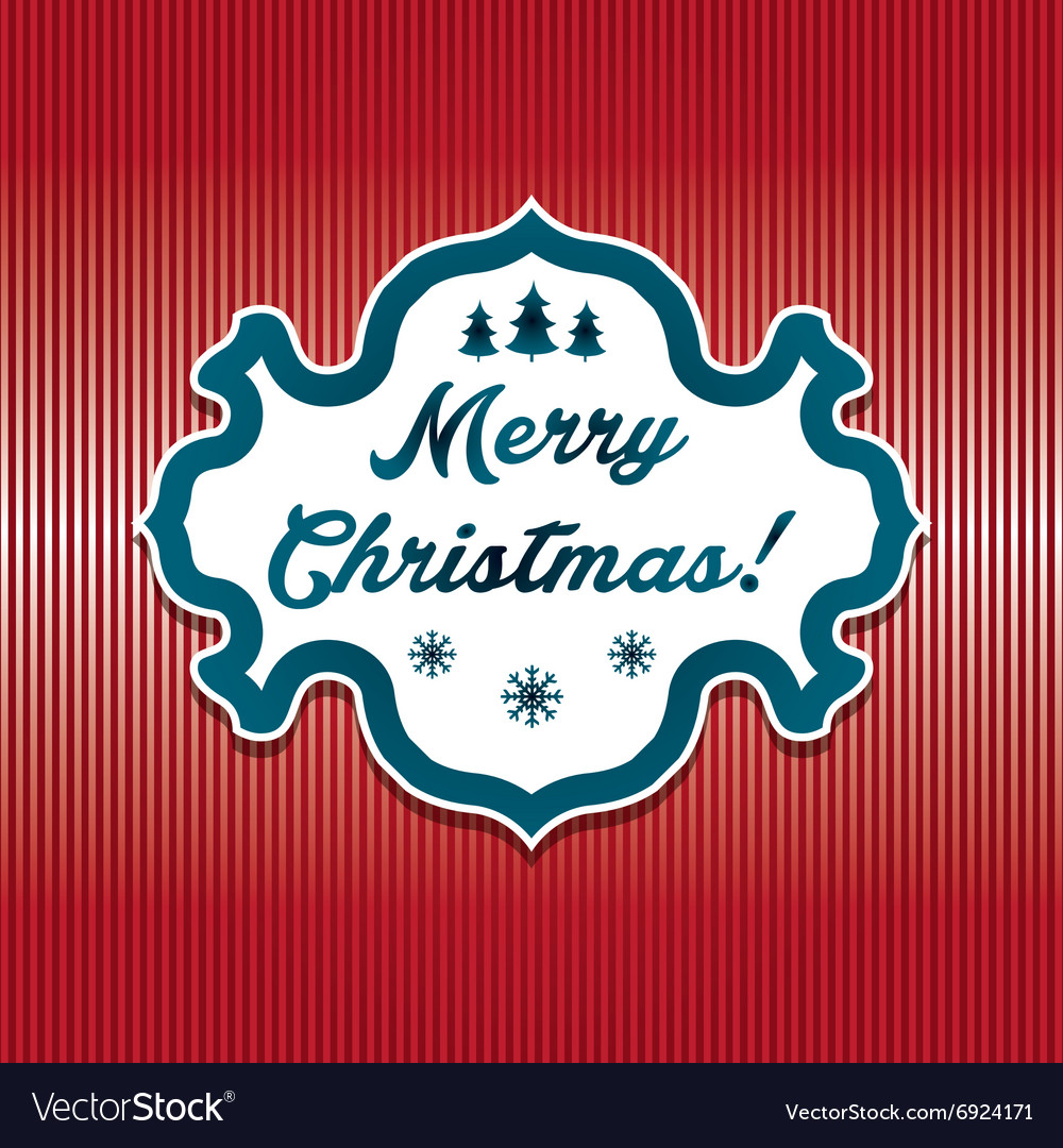 Winter label with text merry christmas Royalty Free Vector