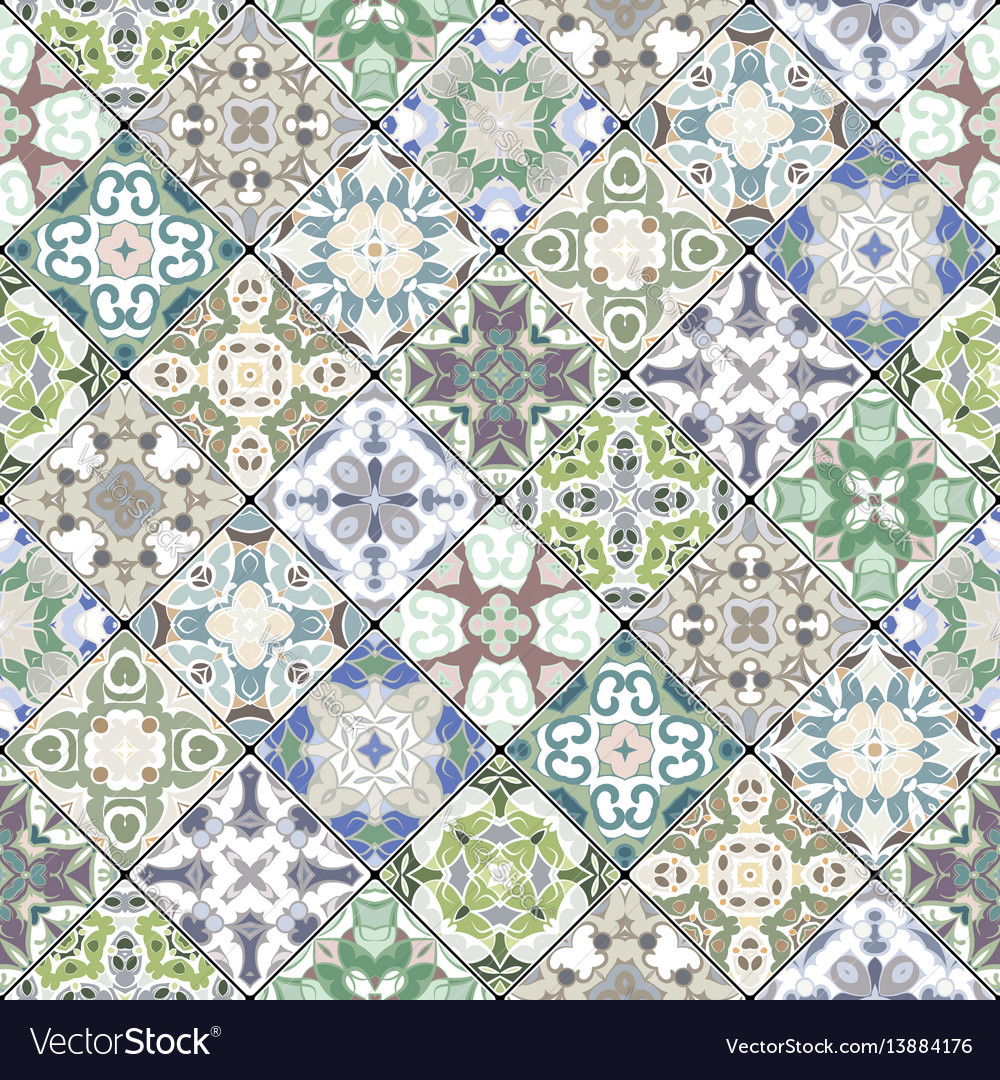 Abstract patterns in the mosaic set Royalty Free Vector