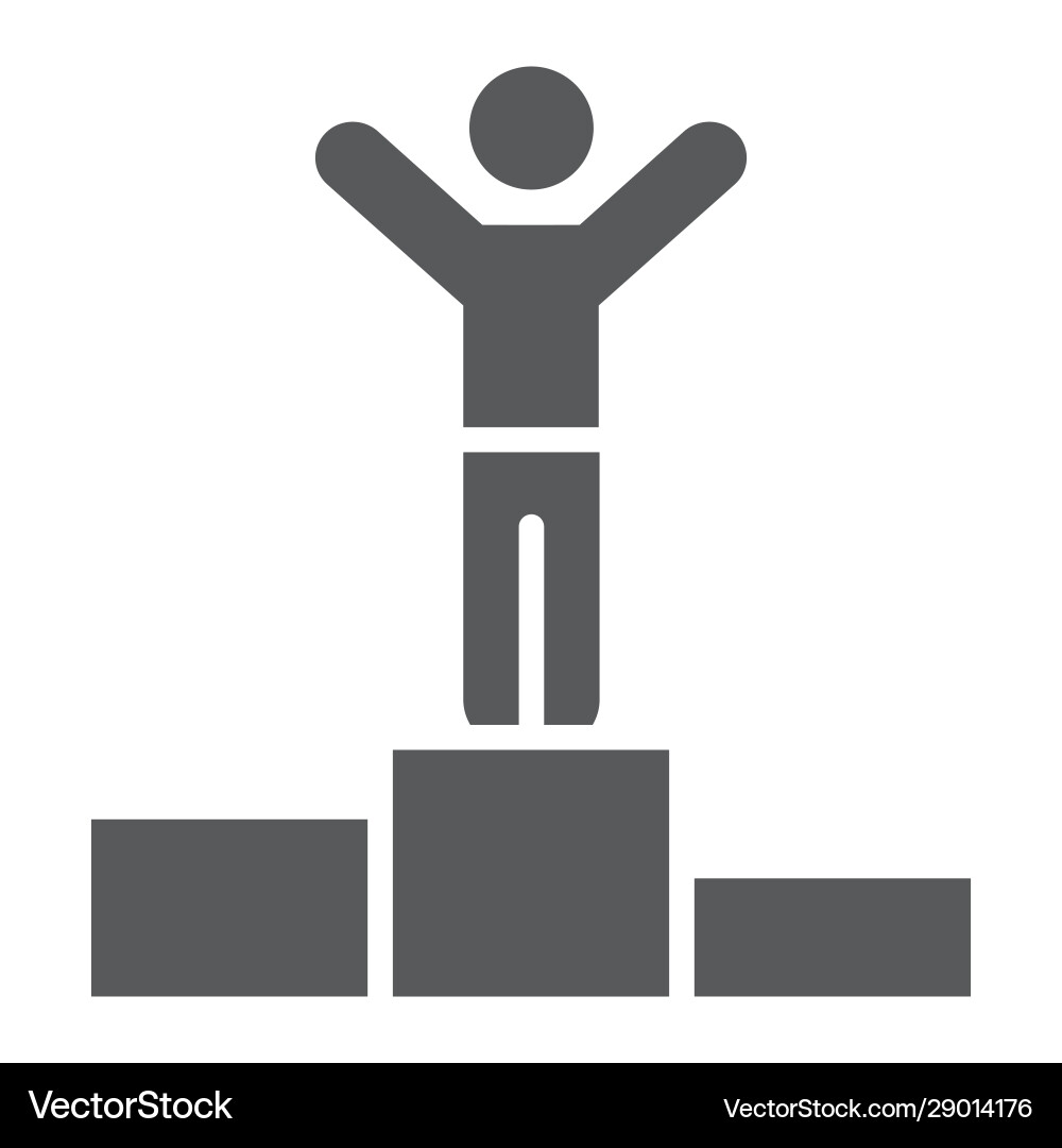Business success glyph icon and leader Royalty Free Vector
