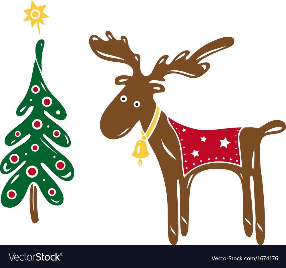 christmas moose royalty free