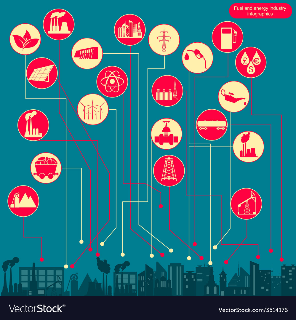 Fuel and energy industry infographic set elements