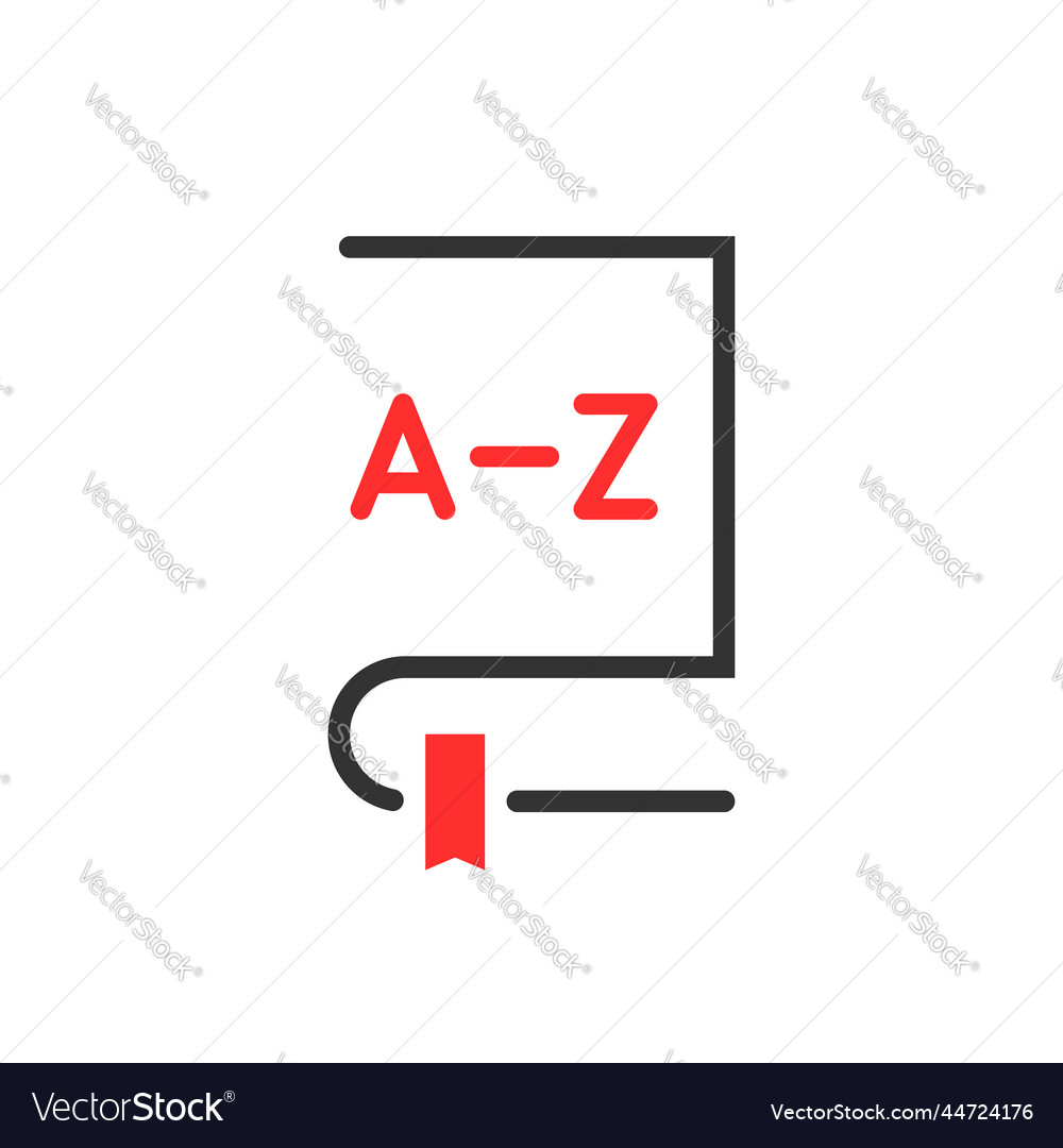 Glossary or vocabulary linear book Royalty Free Vector Image