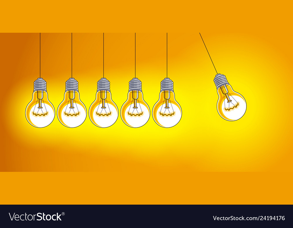 Light bulb newton cradle pendulum idea