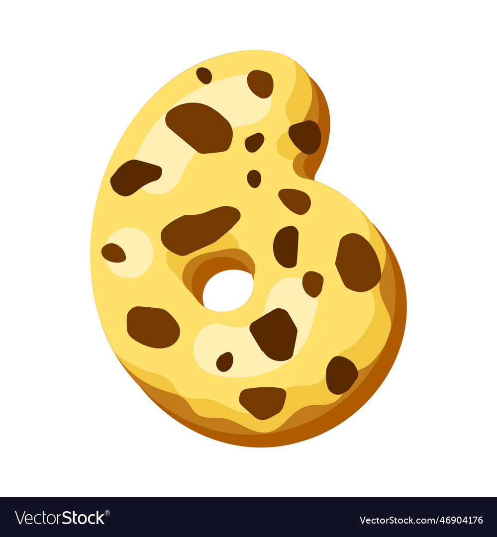 Number 6 in donut font