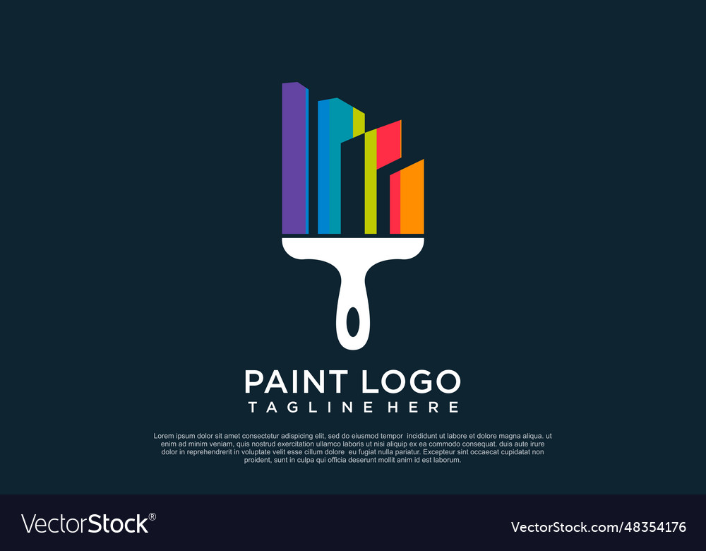 Paint Logo Design Template With Creative Unique Vector Image