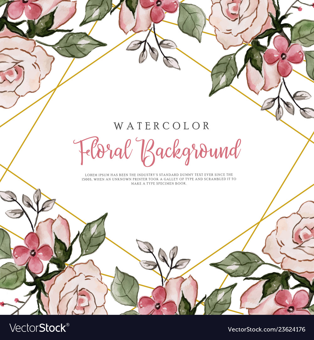 Download Pink watercolor floral background Royalty Free Vector Image