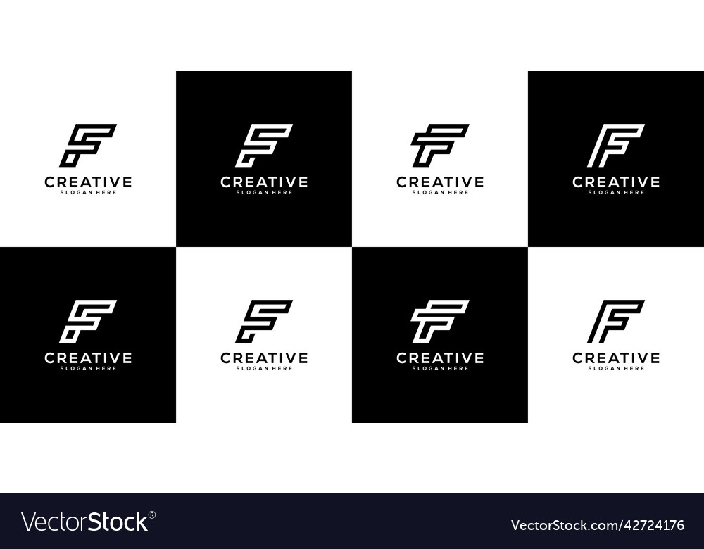 Set of initial letter f logo design template Vector Image