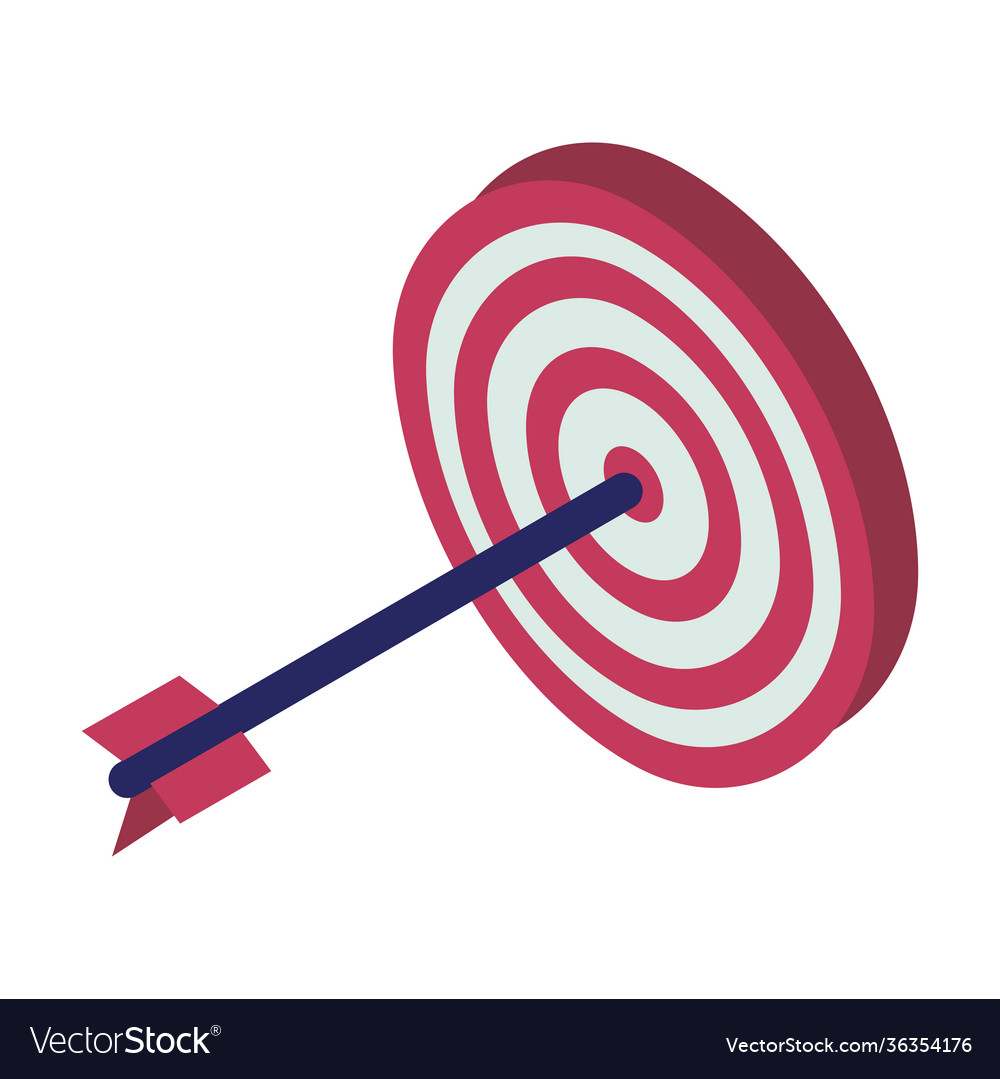 Success target arrow isometric icon Royalty Free Vector