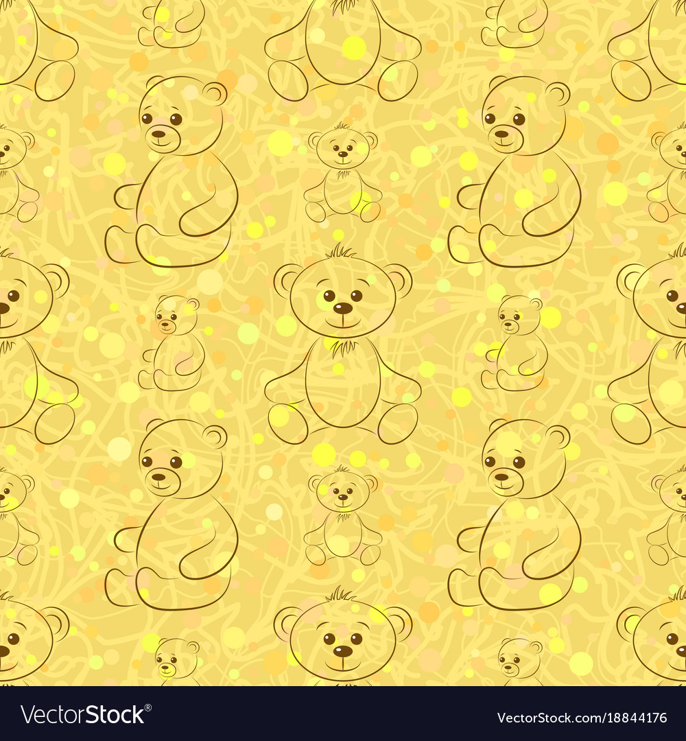 Teddy bears contours seamless