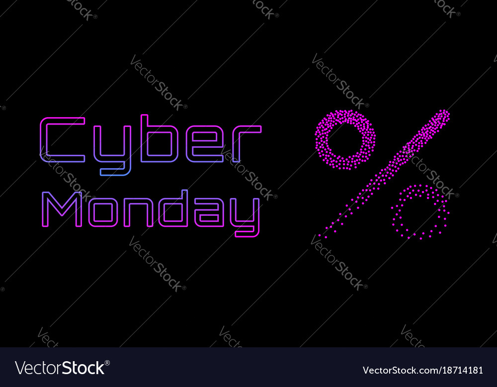 Cyber monday sale concept banner 1980s - 1990s