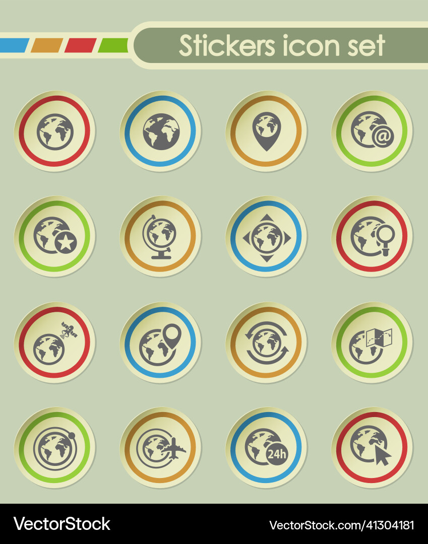 Globes icon set Royalty Free Vector Image - VectorStock