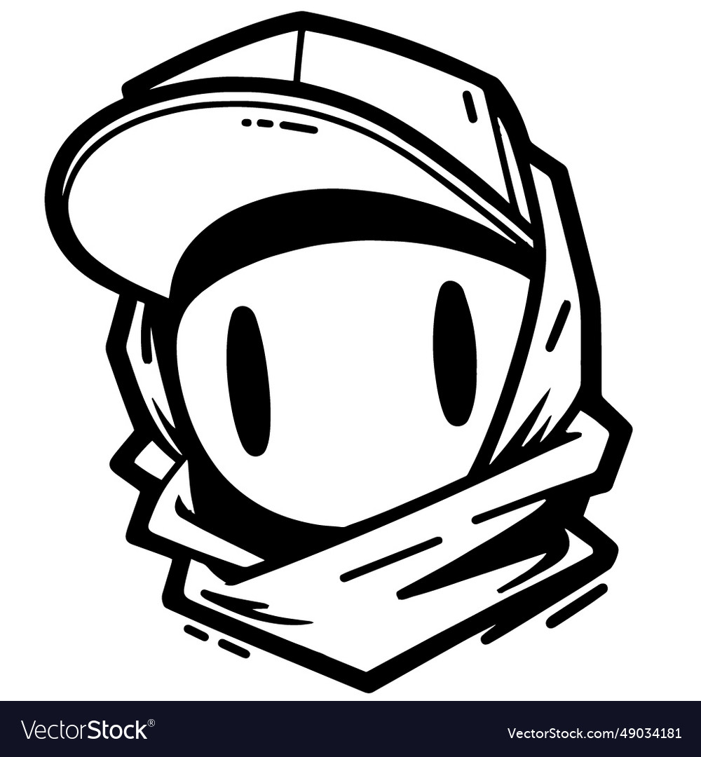 Graffiti hooded figure urban shadows Royalty Free Vector