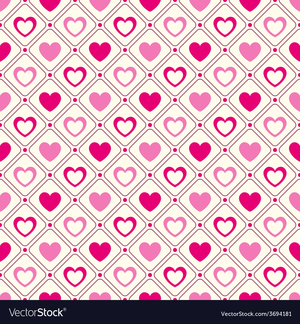 Heart shape seamless pattern pink Royalty Free Vector Image