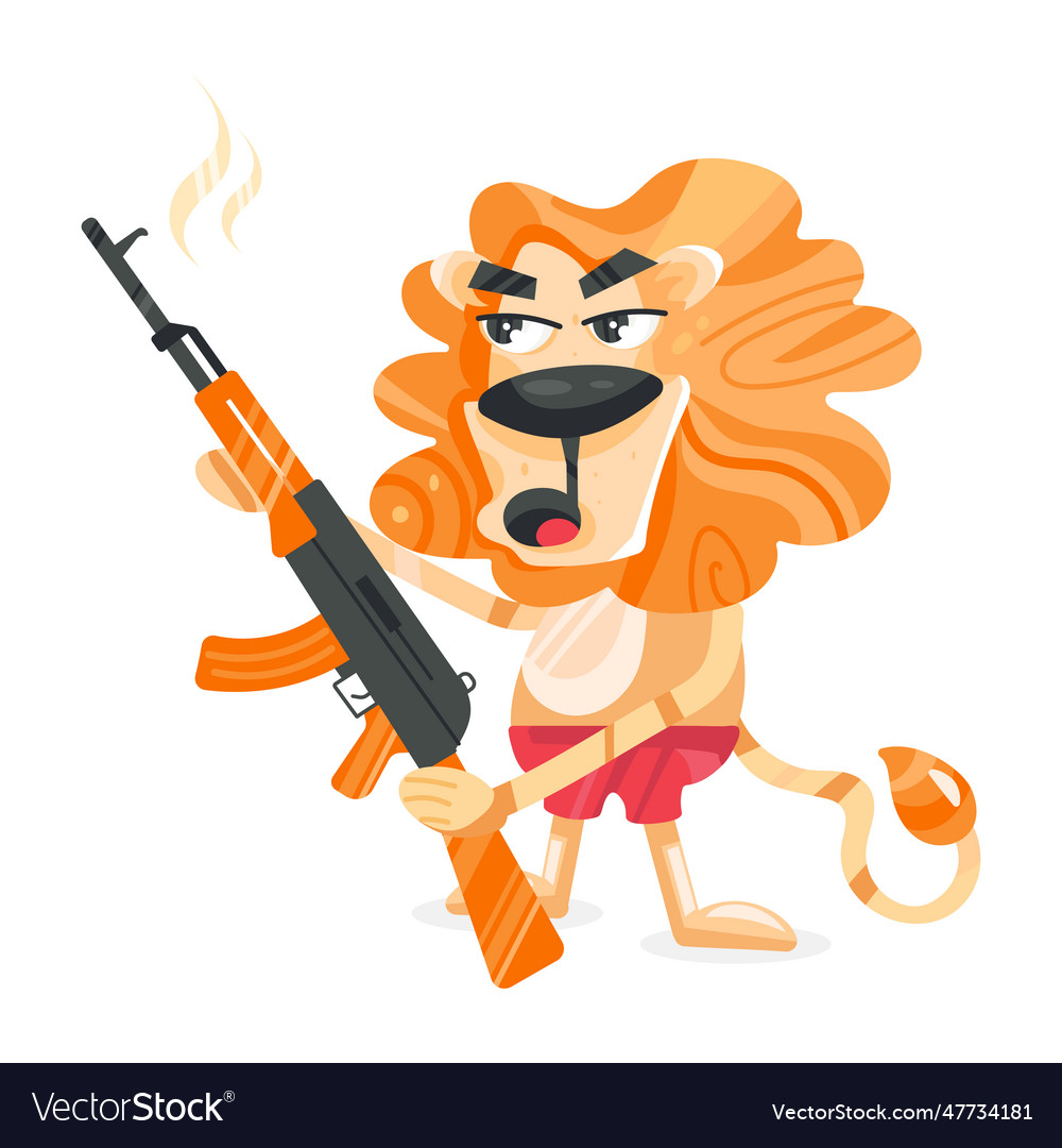 Lion gun Royalty Free Vector Image - VectorStock