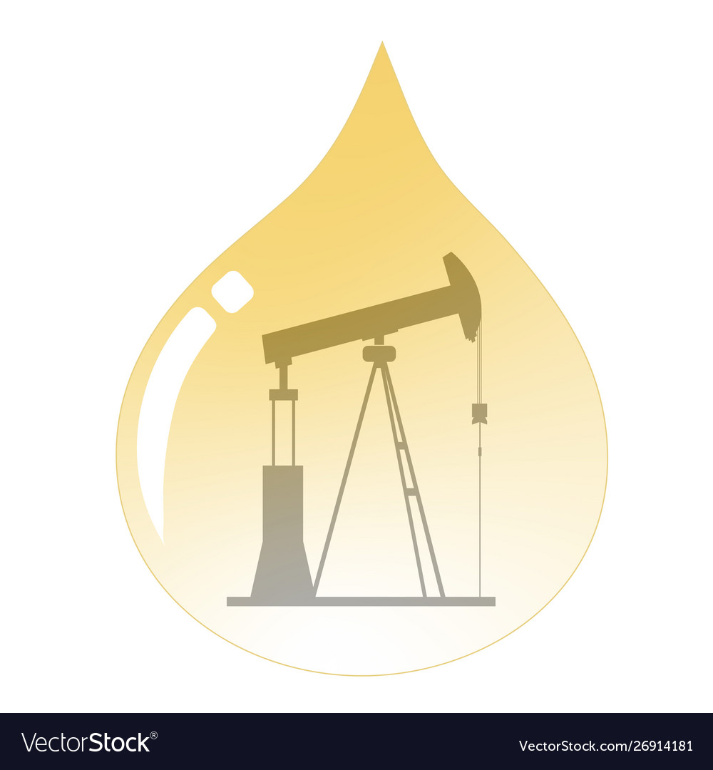 Logo oil drop with land drilling rig