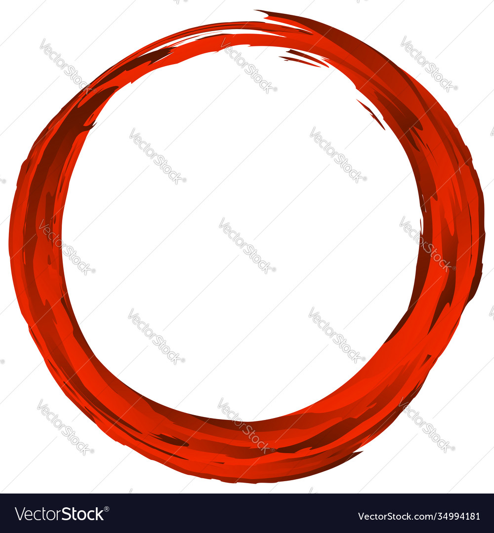 Red grungy grunge textured circle design element Vector Image