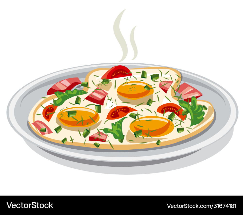Scrambled fried eggs Royalty Free Vector Image