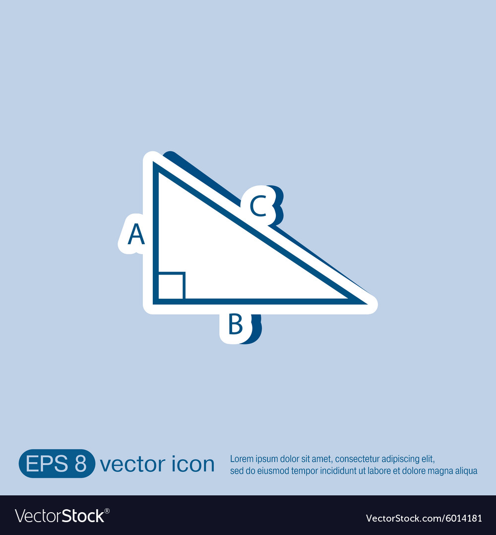 Triangle math symbol icon geometry learning math Vector Image