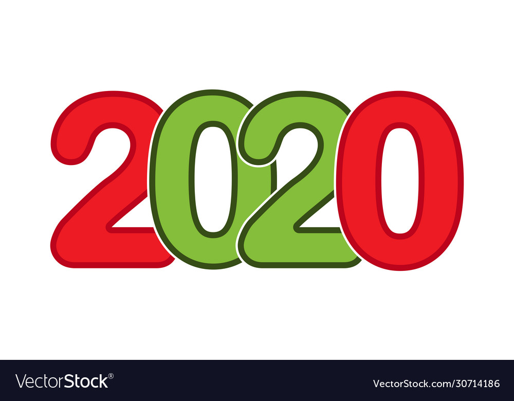 Colorful banner with inscription 2020