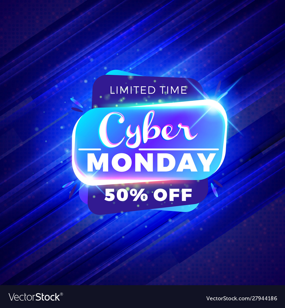 Cyber monday sale sticker discount banner special Vector Image