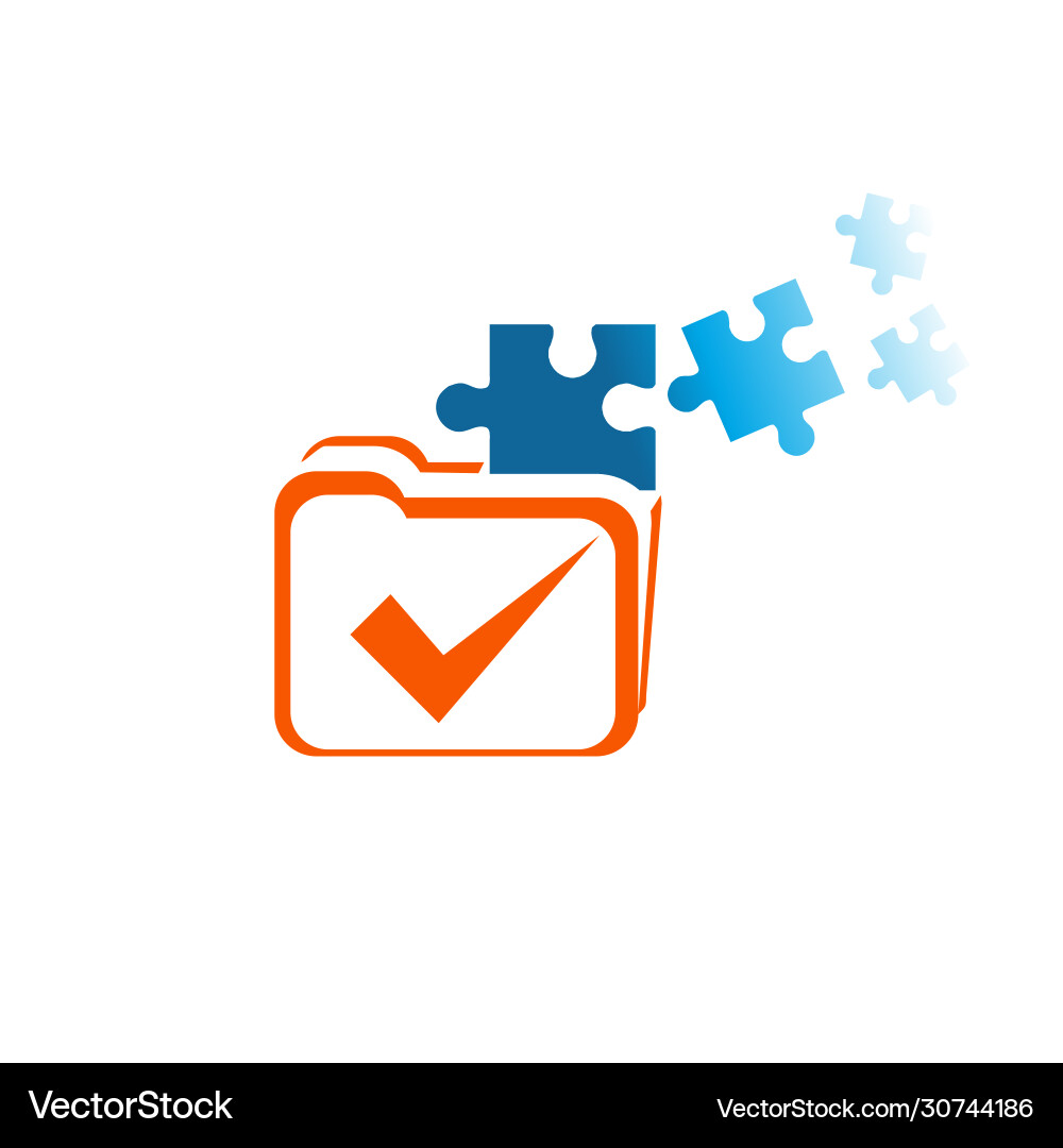 Folder design icon symbol with graphic tick Vector Image