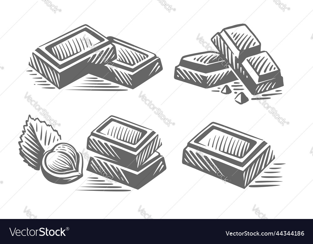 Hand drawn sketch of chocolate sweet bar Vector Image