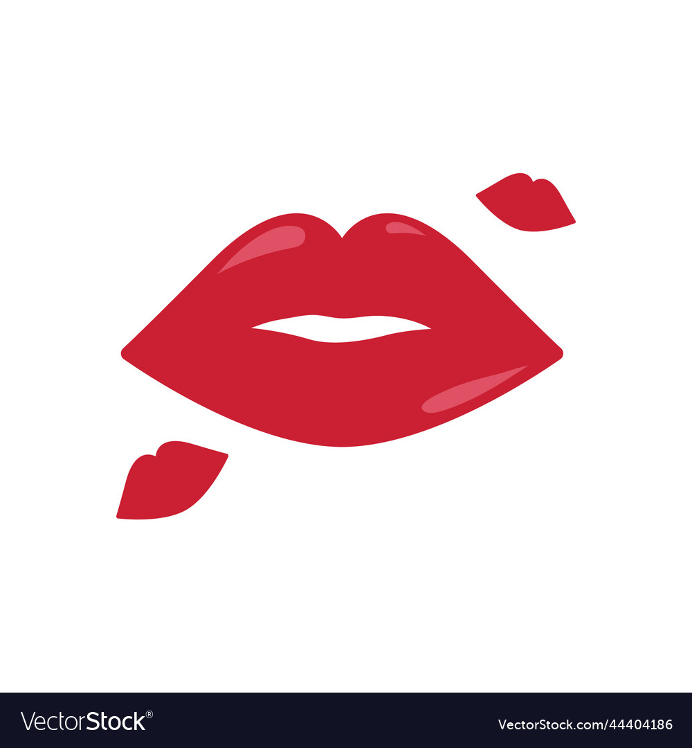 Red woman lips lipstick kisses Royalty Free Vector Image