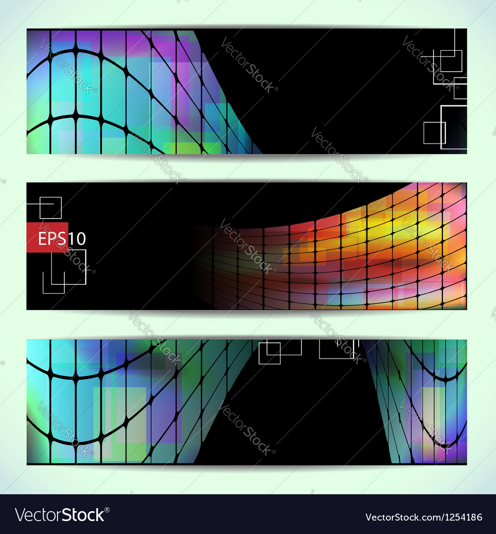 Set of abstract hi-tech banners