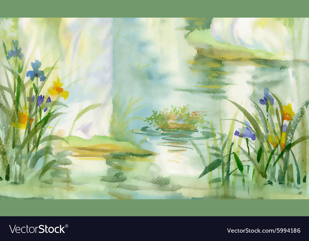 watercolour pond