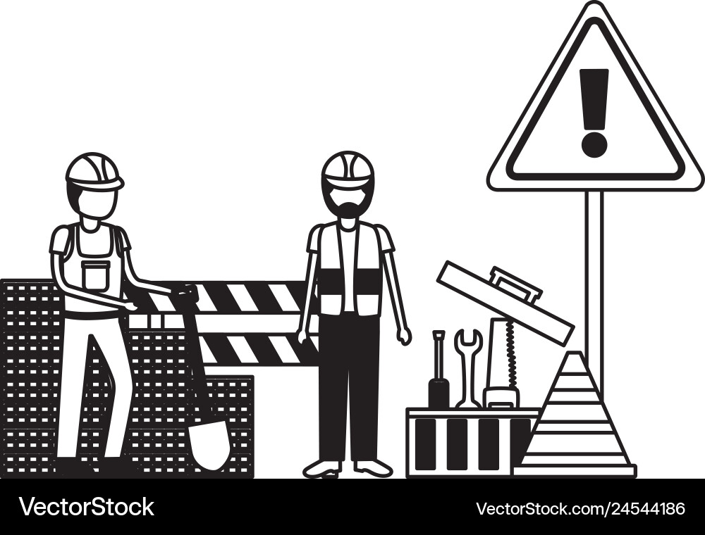 Worker construction equipment Royalty Free Vector Image