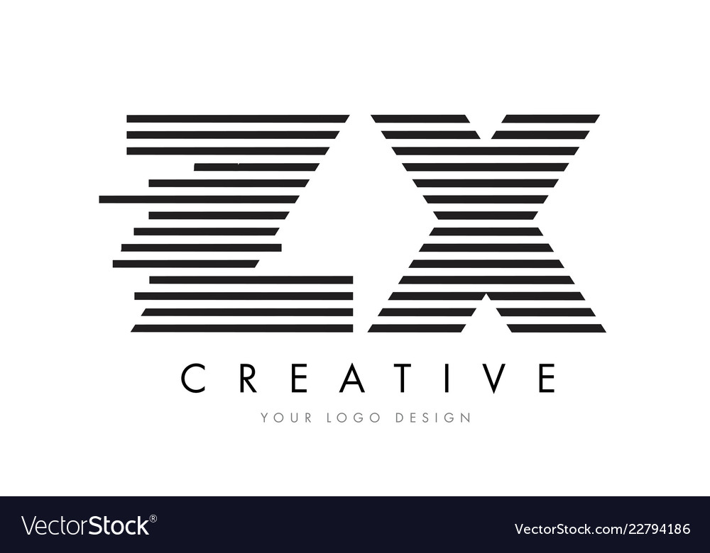 Zx z x zebra letter logo design with black