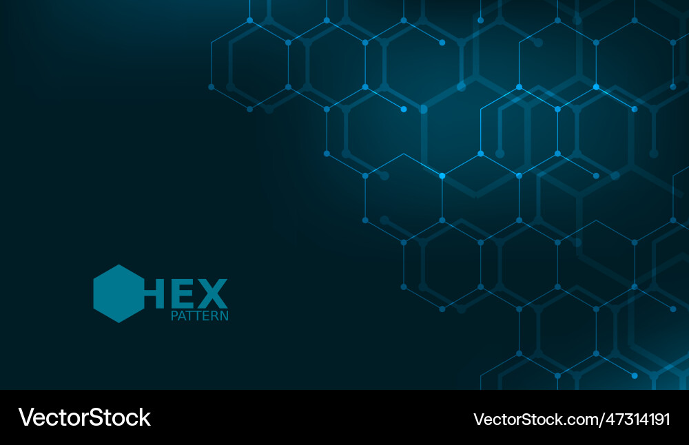 3d dark blue abstract technology hexagonal back Vector Image