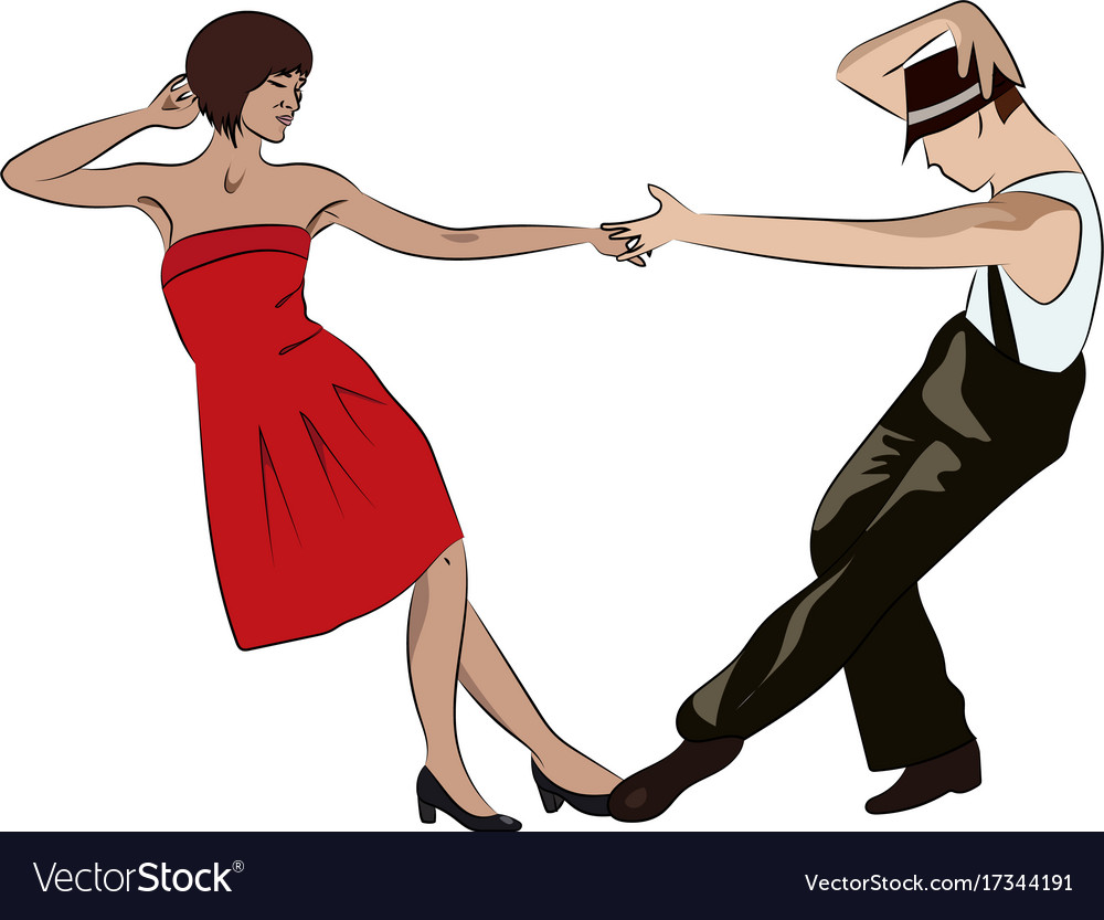 Couple man and woman dancing vintage dance pop Vector Image